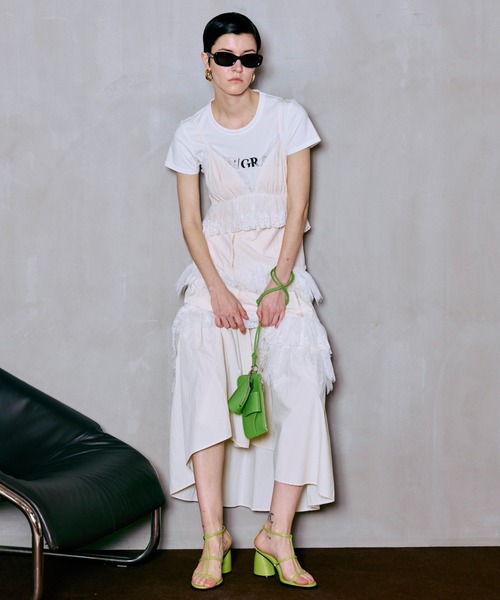 MAISON SPECIAL(メゾンスペシャル)の「【PRE-ORDER】Lace Tiered Cami Dress/レースティアードキャミワンピース(ワンピース・レディース・ブラウン/ブラック/オフホワイト・36/38)」の14枚目の写真