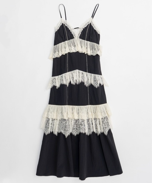 MAISON SPECIAL(メゾンスペシャル)の「【PRE-ORDER】Lace Tiered Cami Dress/レースティアードキャミワンピース(ワンピース・レディース・ブラウン/ブラック/オフホワイト・36/38)」の17枚目の写真