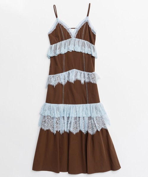 MAISON SPECIAL(メゾンスペシャル)の「【PRE-ORDER】Lace Tiered Cami Dress/レースティアードキャミワンピース(ワンピース・レディース・ブラウン/ブラック/オフホワイト・36/38)」の18枚目の写真