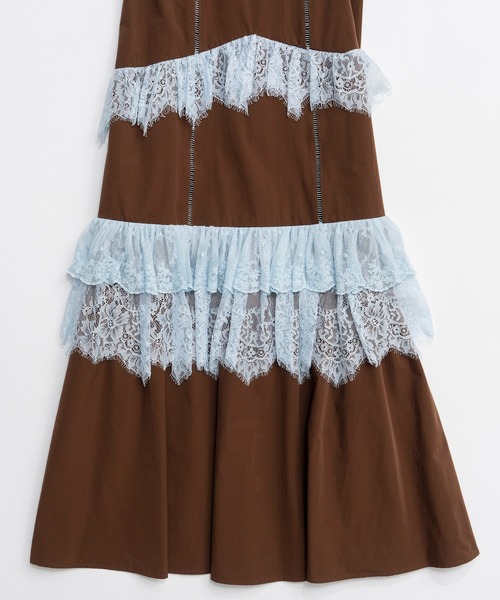 MAISON SPECIAL(メゾンスペシャル)の「【PRE-ORDER】Lace Tiered Cami Dress/レースティアードキャミワンピース(ワンピース・レディース・ブラウン/ブラック/オフホワイト・36/38)」の20枚目の写真