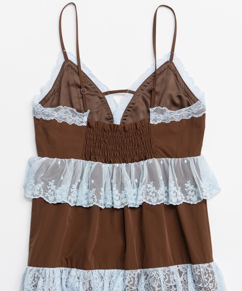 MAISON SPECIAL(メゾンスペシャル)の「【PRE-ORDER】Lace Tiered Cami Dress/レースティアードキャミワンピース(ワンピース・レディース・ブラウン/ブラック/オフホワイト・36/38)」の22枚目の写真