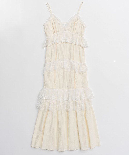 MAISON SPECIAL(メゾンスペシャル)の「【PRE-ORDER】Lace Tiered Cami Dress/レースティアードキャミワンピース(ワンピース・レディース・ブラウン/ブラック/オフホワイト・36/38)」の16枚目の写真