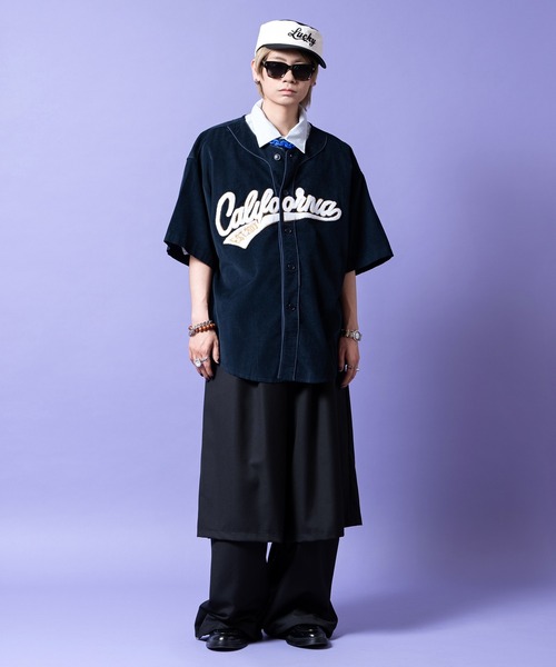 a.p.o.v.（エーピーオービー）の「a.p.o.v. サガラ刺繍ワッペンコーデュロイオーバーサイズベースボールシャツ（シャツ/ブラウス・メンズ・ブラウン/ネイビー/アイボリー・ONESIZE）」の5枚目の写真