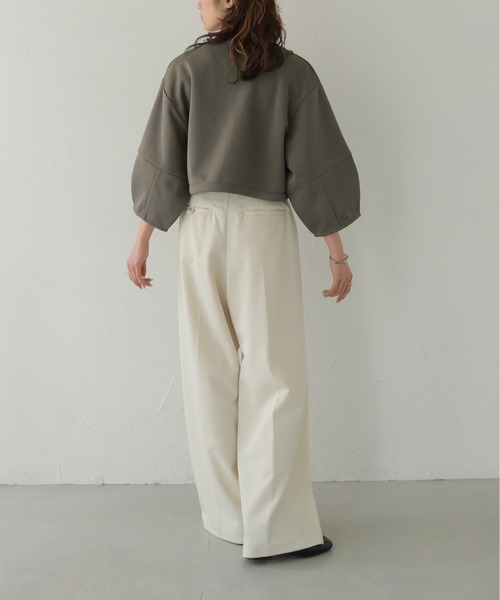 CLEIO（クレイオ）の「【CLEIO】ダンボールカットソーカーディガン DUMBLE CUTSEW CARDIGAN（カーディガン/ボレロ・レディース・アイボリー/チャコールグレー・FREE）」の8枚目の写真