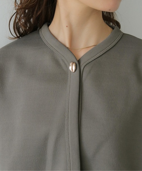 CLEIO（クレイオ）の「【CLEIO】ダンボールカットソーカーディガン DUMBLE CUTSEW CARDIGAN（カーディガン/ボレロ・レディース・アイボリー/チャコールグレー・FREE）」の3枚目の写真