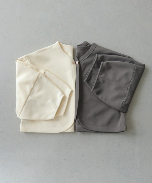 CLEIO（クレイオ）の「【CLEIO】ダンボールカットソーカーディガン DUMBLE CUTSEW CARDIGAN（カーディガン/ボレロ・レディース・アイボリー/チャコールグレー・FREE）」の10枚目の写真