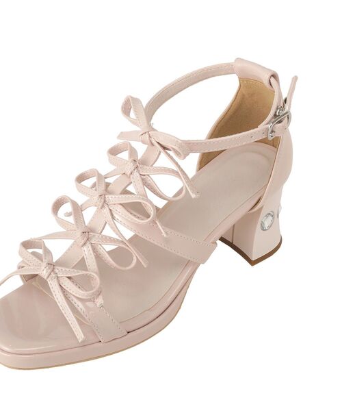 Maison de FLEUR(メゾンドフルール)の「エナメルリボンサンダル(サンダル・レディース・ライトピンク/ブラック・L/M/S)」の10枚目の写真