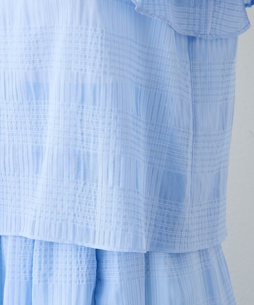 La boutique BonBon(ラブティックボンボン)の「【セットアップ可・お上品愛され】シアーチェックリボンショルダーブラウス(シャツ/ブラウス・レディース・サックスブルー/オフホワイト・FREE)」の19枚目の写真