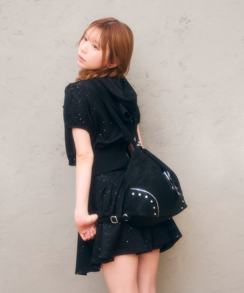 TITTY&CO.(ティティーアンドコー)の「スタッズショルダー3wayバッグ(ショルダーバッグ・レディース・クリーム/ピンク/ブラック・FREE)」の6枚目の写真