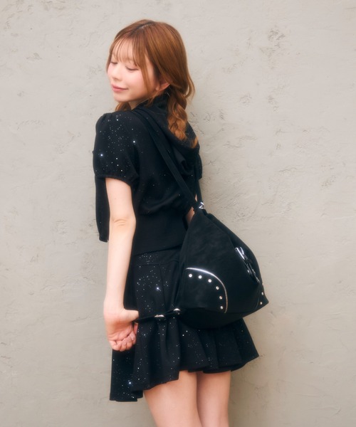 TITTY&CO.(ティティーアンドコー)の「スタッズショルダー3wayバッグ(ショルダーバッグ・レディース・クリーム/ピンク/ブラック・FREE)」の7枚目の写真
