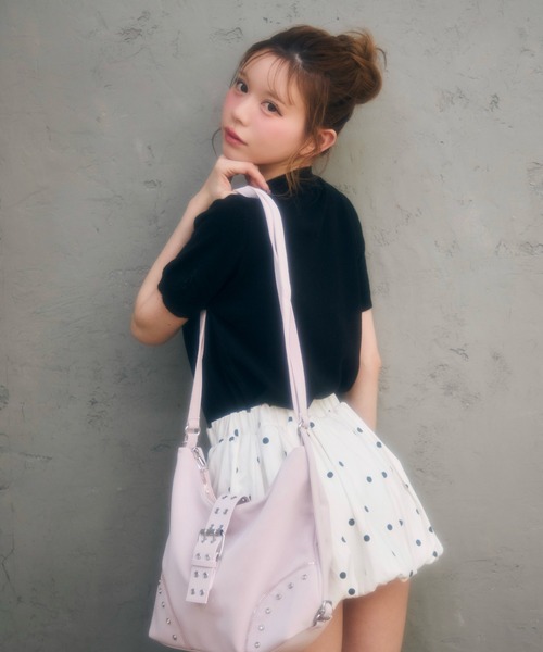 TITTY&CO.(ティティーアンドコー)の「スタッズショルダー3wayバッグ(ショルダーバッグ・レディース・クリーム/ピンク/ブラック・FREE)」の15枚目の写真