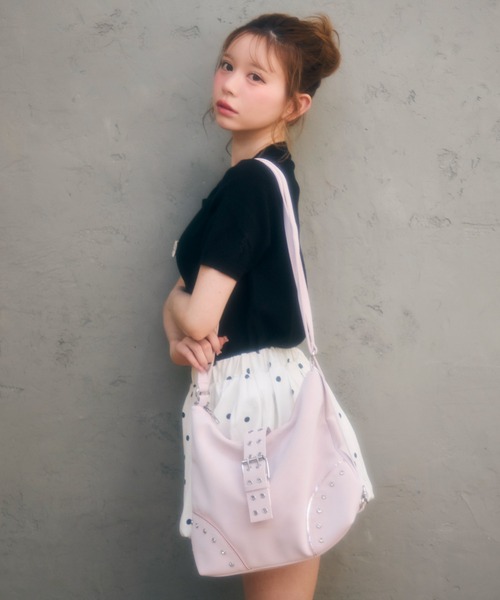 TITTY&CO.(ティティーアンドコー)の「スタッズショルダー3wayバッグ(ショルダーバッグ・レディース・クリーム/ピンク/ブラック・FREE)」の13枚目の写真