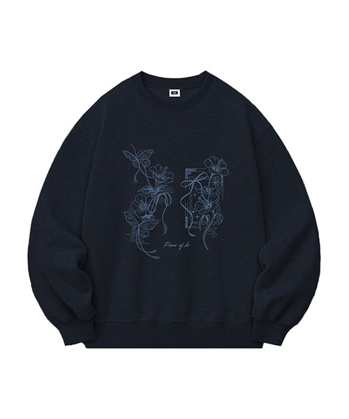 RANDOMOFF(ランダムオフ)の「FLOWER KNOT OVER FIT SWEATSHIRT (3color)(スウェット・レディース・ネイビー/ホワイト/ブラック・SMALL/MEDIUM/LARGE/X-LARGE)」の3枚目の写真