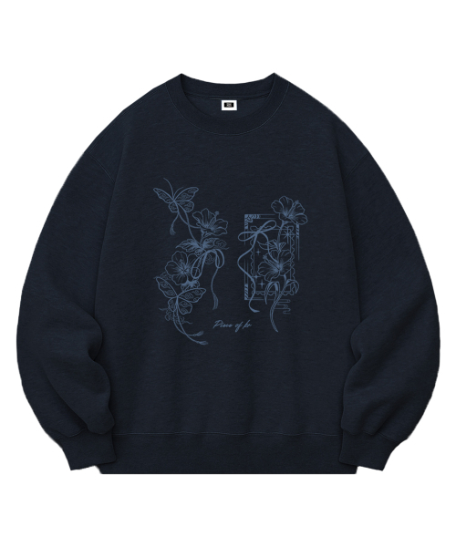 RANDOMOFF(ランダムオフ)の「FLOWER KNOT OVER FIT SWEATSHIRT (3color)(スウェット・レディース・ネイビー/ホワイト/ブラック・SMALL/MEDIUM/LARGE/X-LARGE)」の6枚目の写真