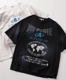 SlashDate（スラッシュデイト）の「【82】スプレー加工 カモフラ柄 グラフィックロゴ クルーネックTシャツ/ユニセックス/レディース/メンズ（Tシャツ/カットソー）」