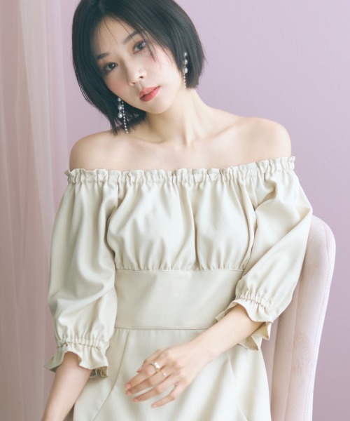 marun(マルン)の「<大きいサイズ>2WAYフレアワンピース marun(ワンピース・レディース・ネイビー/ベージュ・L/5L/4L/3L/LL)」の11枚目の写真