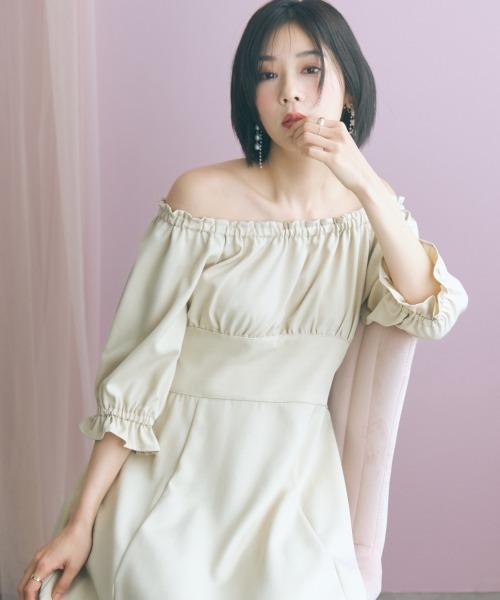 marun(マルン)の「<大きいサイズ>2WAYフレアワンピース marun(ワンピース・レディース・ネイビー/ベージュ・L/5L/4L/3L/LL)」の13枚目の写真