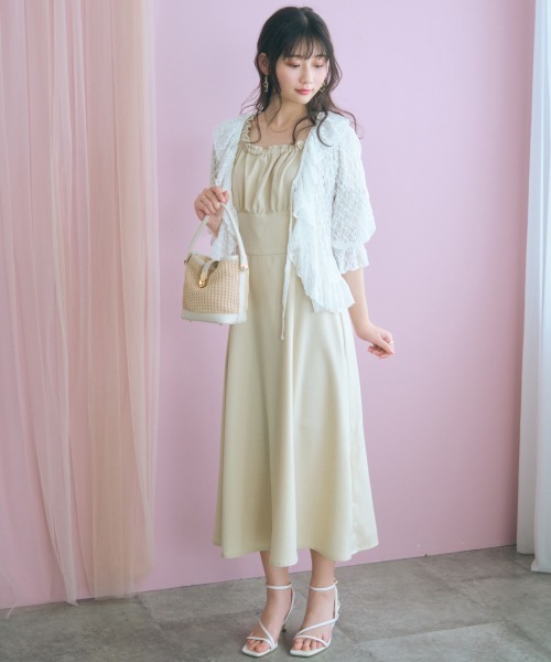 marun(マルン)の「<大きいサイズ>2WAYフレアワンピース marun(ワンピース・レディース・ネイビー/ベージュ・L/5L/4L/3L/LL)」の4枚目の写真