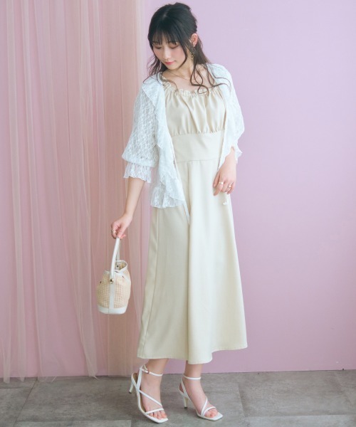 marun(マルン)の「<大きいサイズ>2WAYフレアワンピース marun(ワンピース・レディース・ネイビー/ベージュ・L/5L/4L/3L/LL)」の5枚目の写真