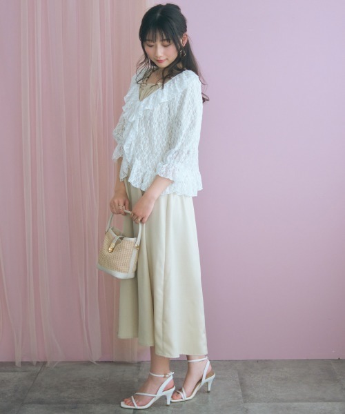 marun(マルン)の「<大きいサイズ>2WAYフレアワンピース marun(ワンピース・レディース・ネイビー/ベージュ・L/5L/4L/3L/LL)」の7枚目の写真