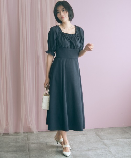 marun(マルン)の「<大きいサイズ>2WAYフレアワンピース marun(ワンピース・レディース・ネイビー/ベージュ・L/5L/4L/3L/LL)」の22枚目の写真