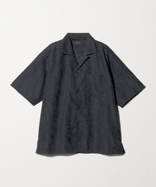 green label relaxing(グリーンレーベルリラクシング)の「リネンライク ジャガード オープンカラー 半袖 シャツ(シャツ/ブラウス・メンズ・ダークグリーン/グレー系/ネイビー・L/XL/M/S)」の14枚目の写真