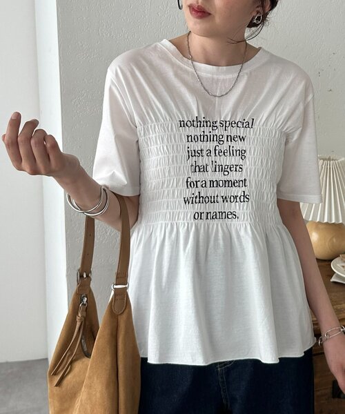 DISCOAT（ディスコート）の「シャーリングロゴTシャツ（Tシャツ/カットソー・レディース・ブラック/チャコールグレー/オフホワイト・FREE）」の13枚目の写真