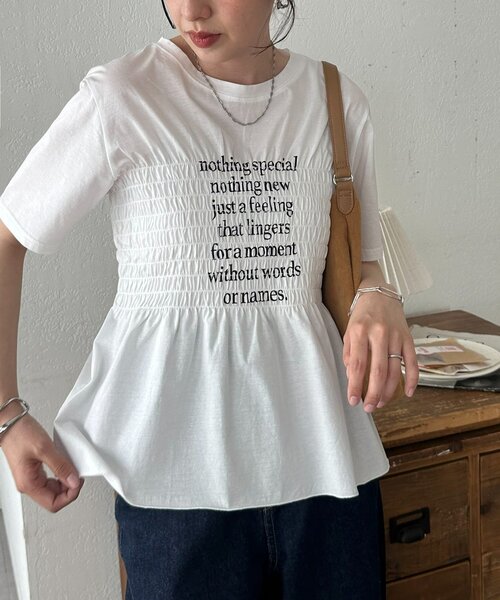DISCOAT（ディスコート）の「シャーリングロゴTシャツ（Tシャツ/カットソー・レディース・ブラック/チャコールグレー/オフホワイト・FREE）」の15枚目の写真