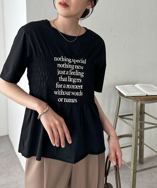 DISCOAT（ディスコート）の「シャーリングロゴTシャツ（Tシャツ/カットソー・レディース・ブラック/チャコールグレー/オフホワイト・FREE）」の20枚目の写真