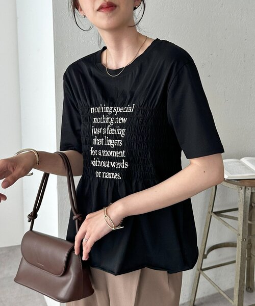 DISCOAT（ディスコート）の「シャーリングロゴTシャツ（Tシャツ/カットソー・レディース・ブラック/チャコールグレー/オフホワイト・FREE）」の21枚目の写真