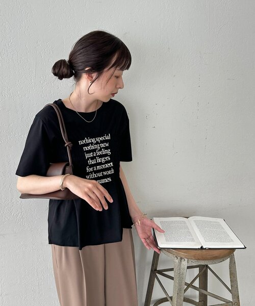 DISCOAT（ディスコート）の「シャーリングロゴTシャツ（Tシャツ/カットソー・レディース・ブラック/チャコールグレー/オフホワイト・FREE）」の22枚目の写真