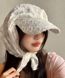 UP START（アップスタート）の「【LAMPOON】フラワーレース　スカーフキャップ（キャップ）」