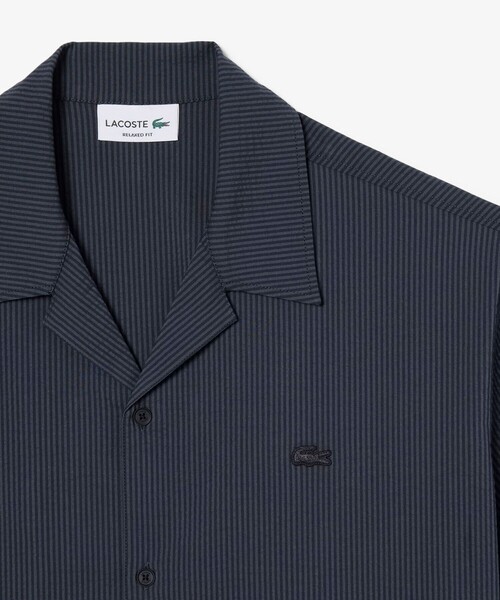 LACOSTE(ラコステ)の「オーバーサイズ シアサッカーオープンカラーシャツ(シャツ/ブラウス・メンズ・ブラック/オフホワイト・38/40/39/41)」の7枚目の写真