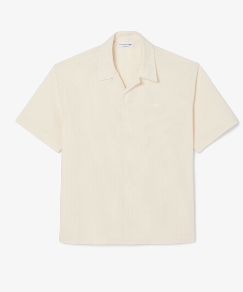 LACOSTE(ラコステ)の「オーバーサイズ シアサッカーオープンカラーシャツ(シャツ/ブラウス・メンズ・ブラック/オフホワイト・38/40/39/41)」の14枚目の写真
