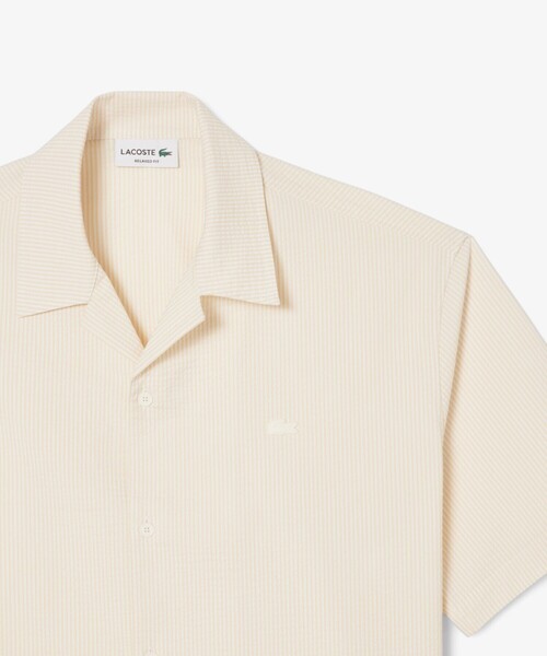 LACOSTE(ラコステ)の「オーバーサイズ シアサッカーオープンカラーシャツ(シャツ/ブラウス・メンズ・ブラック/オフホワイト・38/40/39/41)」の15枚目の写真