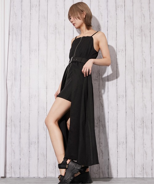 GORGE(ゴージ)の「【再入荷!】《ベルト付き×フロントZIP》オールインワン/カジュアル/春夏秋/全3色(つなぎ/オールインワン・レディース・チャコール/ブラック/モカ・F)」の2枚目の写真