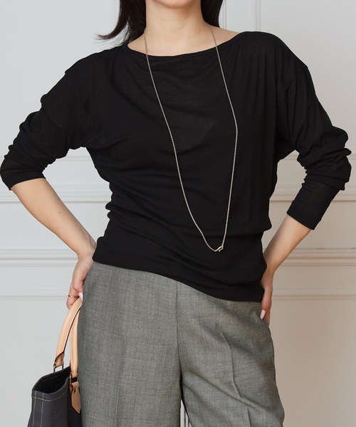 IENA LA BOUCLE(イエナラブークル)の「IENA LA BOUCLE シアーフライスプルオーバー(Tシャツ/カットソー・レディース・ブラック/イエロー/ブラウン・FREE)」の6枚目の写真
