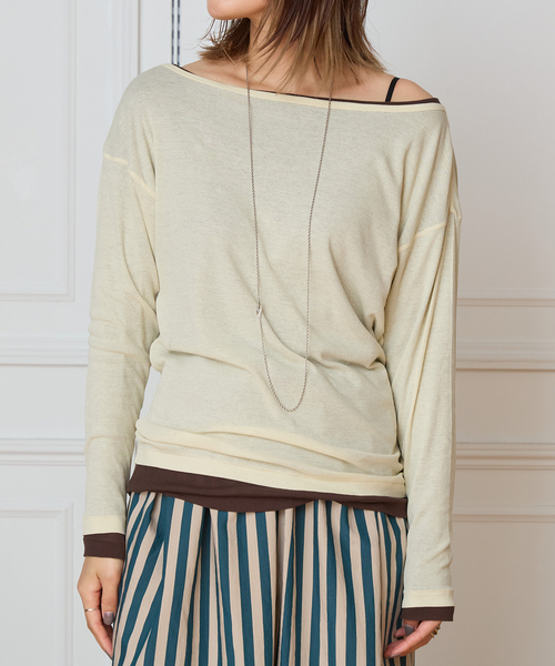 IENA LA BOUCLE(イエナラブークル)の「IENA LA BOUCLE シアーフライスプルオーバー(Tシャツ/カットソー・レディース・ブラック/イエロー/ブラウン・FREE)」の17枚目の写真
