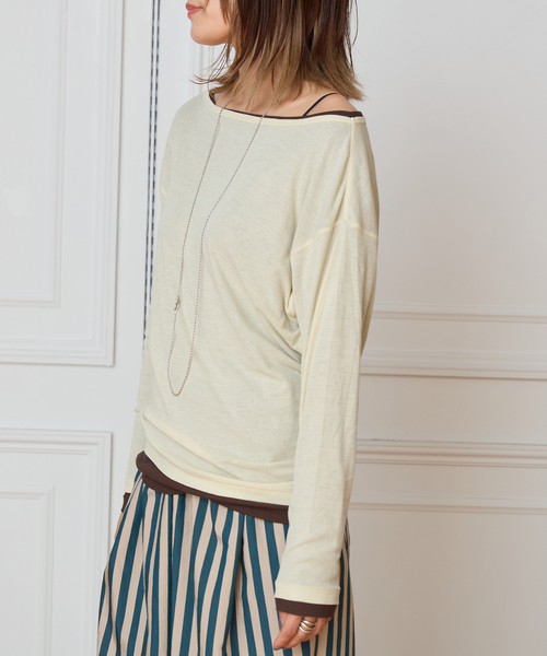 IENA LA BOUCLE(イエナラブークル)の「IENA LA BOUCLE シアーフライスプルオーバー(Tシャツ/カットソー・レディース・ブラック/イエロー/ブラウン・FREE)」の18枚目の写真