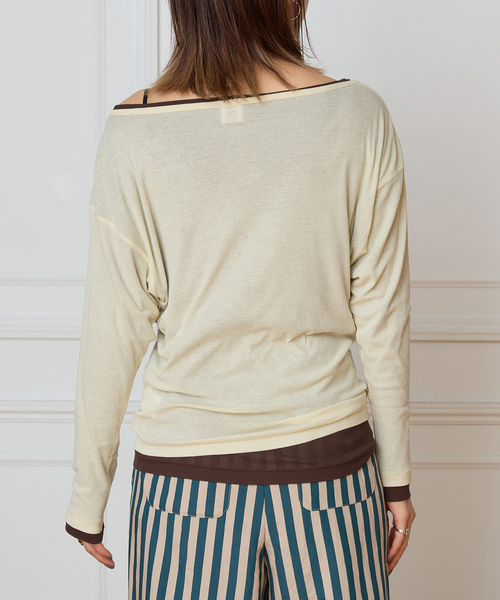 IENA LA BOUCLE(イエナラブークル)の「IENA LA BOUCLE シアーフライスプルオーバー(Tシャツ/カットソー・レディース・ブラック/イエロー/ブラウン・FREE)」の19枚目の写真