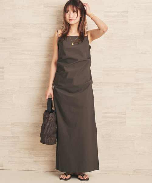 plage（プラージュ）の「Drape Cami ワンピース（ワンピース・レディース・ブラウン/ブラック・38/36）」の2枚目の写真