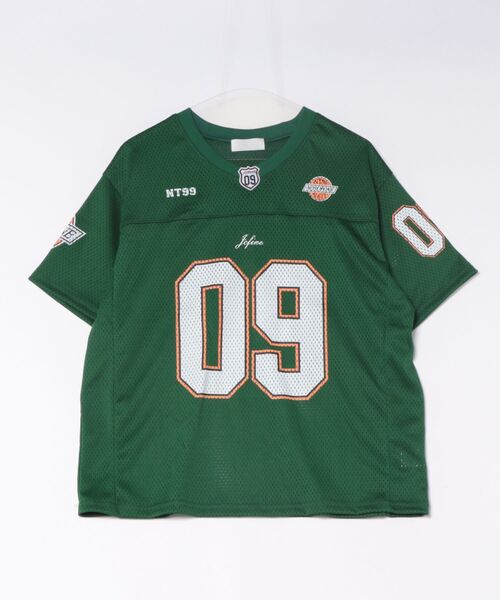 Ritzy(リッツィー)の「メッシュ素材 オーバーサイズ 運動半袖トップス(Tシャツ/カットソー・メンズ・グリーン/ブラック・L/XL/M)」の3枚目の写真