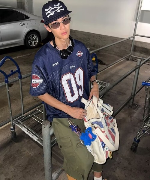 Ritzy(リッツィー)の「メッシュ素材 オーバーサイズ 運動半袖トップス(Tシャツ/カットソー・メンズ・グリーン/ブラック・L/XL/M)」の13枚目の写真