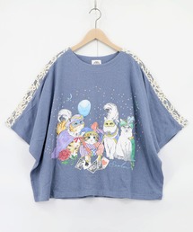 ScoLar | 162634:仮面舞踏会のネコ柄 ドルマンスリーブTシャツ(Tシャツ/カットソー)