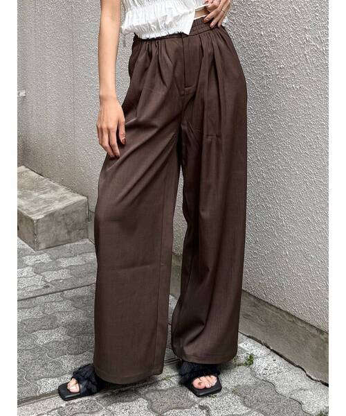 MURUA(ムルーア)の「メニータックワイドパンツ 夏服(その他パンツ・レディース・ブラウン/グレー・FREE)」の2枚目の写真