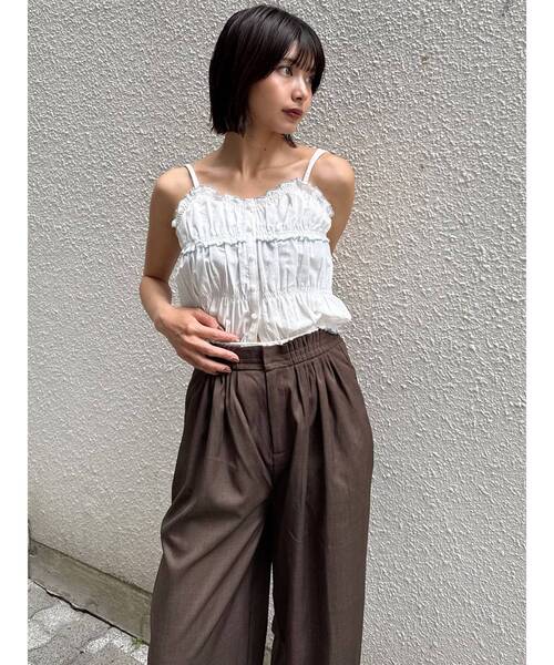 MURUA(ムルーア)の「メニータックワイドパンツ 夏服(その他パンツ・レディース・ブラウン/グレー・FREE)」の14枚目の写真