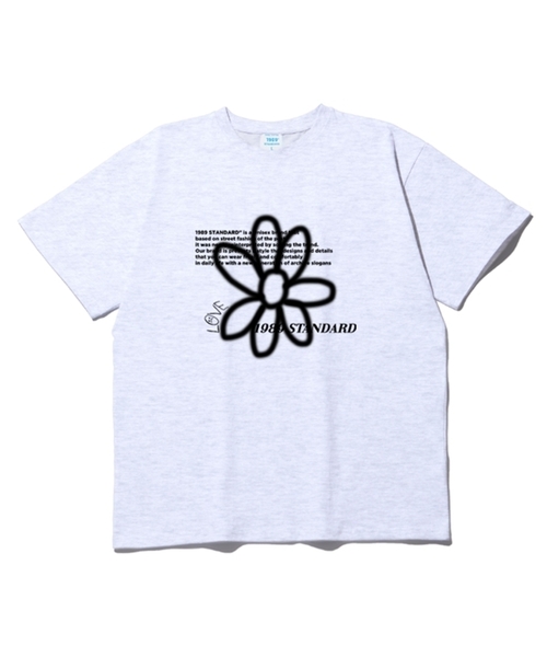 1989STANDARD(1989スタンダード)の「BW FLOWER クールコットンオーバーサイズ半袖(SISSTD-0034) S(Tシャツ/カットソー・レディース・ブルー/ブラック/アイボリー/ホワイト/ライトグレー/ネイビー・MEDIUM/LARGE/X-LARGE)」の5枚目の写真