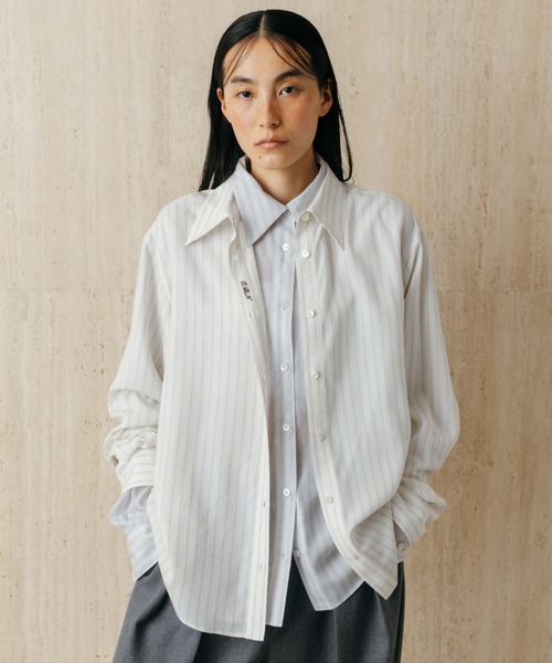 CREDONA（クレドナ）の「PAJAMA SHIRT/パジャマシャツ（シャツ/ブラウス・レディース・グレー系その他/イエロー系その他/サックスブルー・FREE）」の3枚目の写真