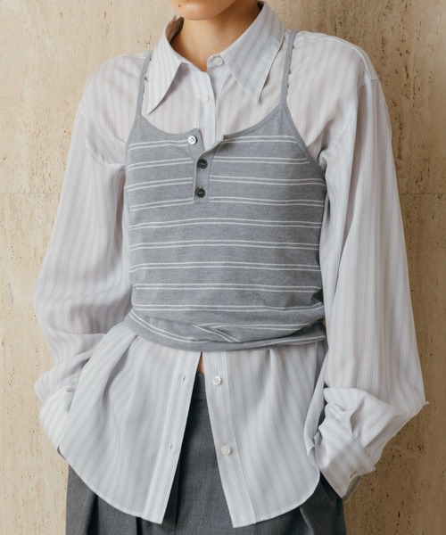 CREDONA（クレドナ）の「PAJAMA SHIRT/パジャマシャツ（シャツ/ブラウス・レディース・グレー系その他/イエロー系その他/サックスブルー・FREE）」の19枚目の写真