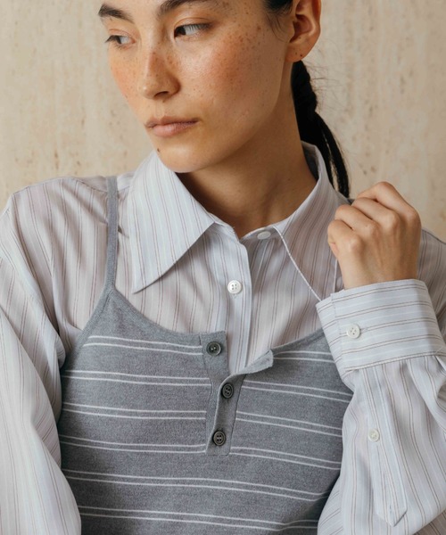 CREDONA（クレドナ）の「PAJAMA SHIRT/パジャマシャツ（シャツ/ブラウス・レディース・グレー系その他/イエロー系その他/サックスブルー・FREE）」の17枚目の写真